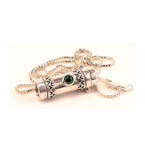 Birthstone Necklace Emerald Look a Like Green Quartz Sterling Silver Necklace, By Kevin and Deborah Healy