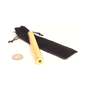 Brushed Brass Pocket Kaleidoscope with Black Bag.