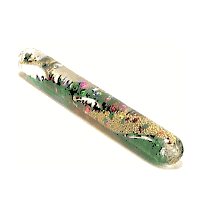Extra Kaleidoscope Wands 5 1/8 inches long by 5/8 inches in diameter in Green and Gold Spiral