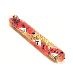 Extra Kaleidoscope Wands 5 1/8 inches long by 5/8 inches in diameter in Red and Gold Spiral