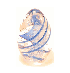 Glass Eye Studio Egg Paperweight Blue