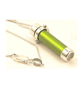 Kaleidoscope Necklace, Sterling Silver "SGA in Lime Green" By Healys