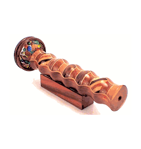 Wooden Kaleidoscope 10" Long Double Wheel By N & J Padauk with 2 Jeweled Wheels