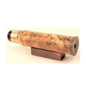 Wooden Kaleidoscopes, "Sangria in Figured Cherry Burl 9 Point # 2023"  by Artists Peggy and Steve Kittelson.